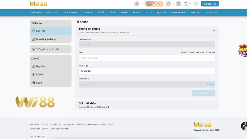 Hướng dẫn xác minh sau khi đăng ký WI88