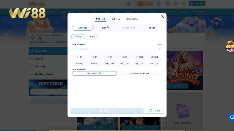 Phương thức giao dịch đa dạng và nhanh chóng tại WI88