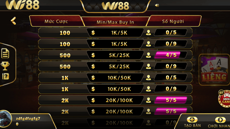 Ưu điểm nổi bật khi tham gia Liêng WI88