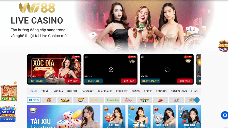 Tìm hiểu về sảnh casino WI88